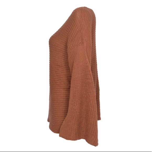 Chic Moment Off Shoulder Knit Sweater in Cinnamon main image 1